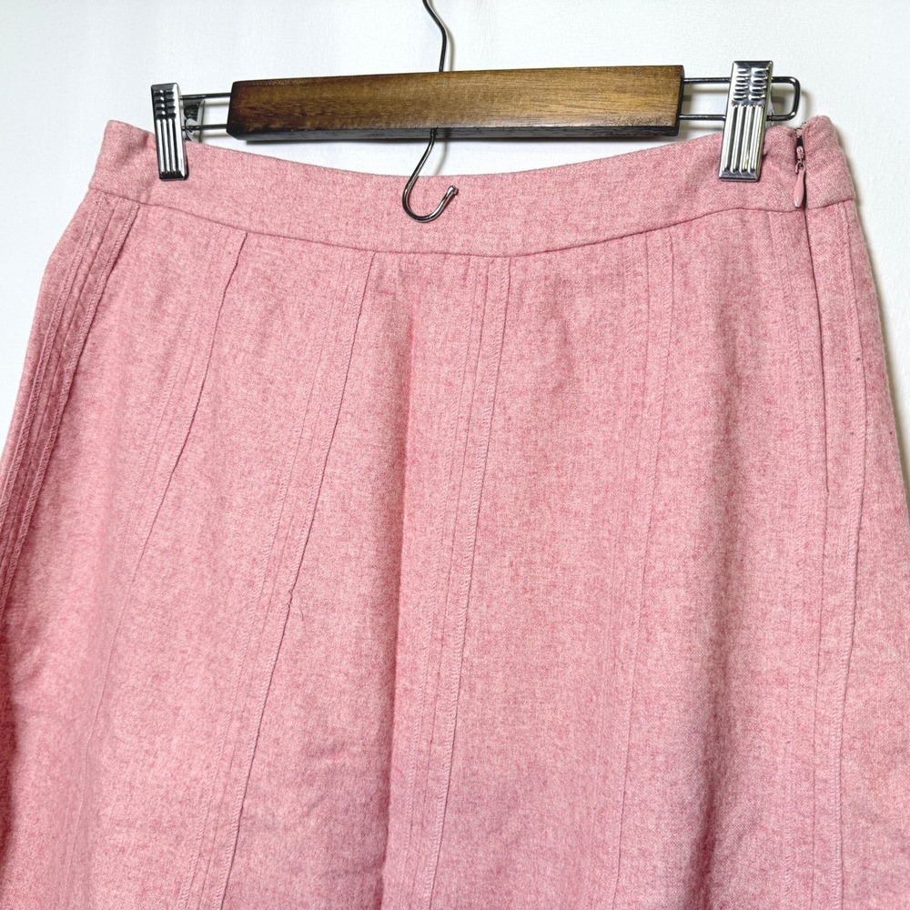 Merona Pink Wool Blend A-Line Panel Midi Skirt Size 4 Preppy Soft Flare Lined